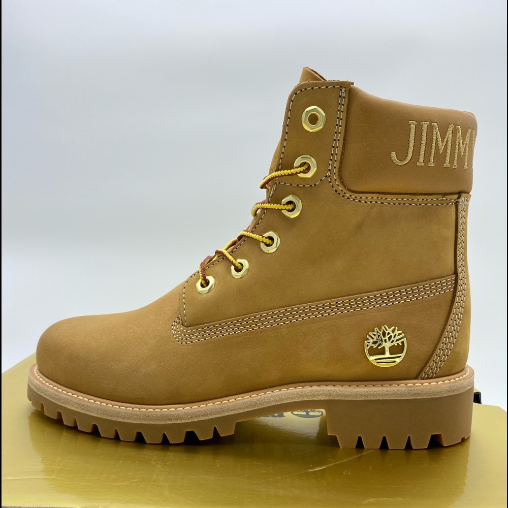 Timberland x Jimmy Choo NEW gold / wheat 6” womans size 8 boots NEW wTags in BOX